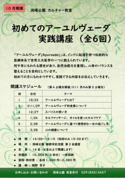 【決定稿】アーユルヴェーダ実践講座チラシのサムネイル